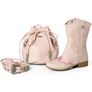 Kit Bota + Bolsa Texana Infantil Menina Rodeio Original Promoção em Oferta na Shopee