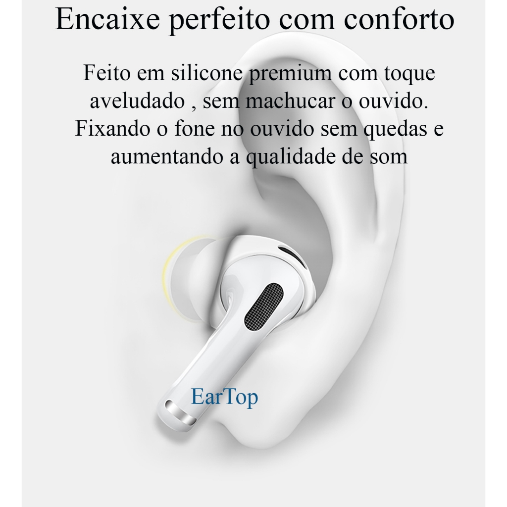 Eartips Borrachinha In Ear Bass Compatível Com AirPods 4 Anti Queda — imagem 2 de 2