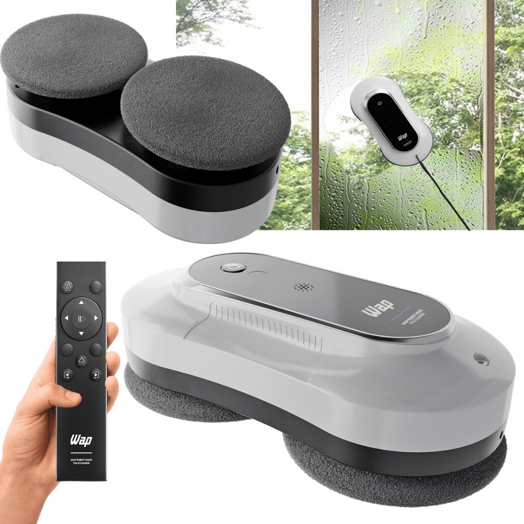 Robô de Limpeza Polidor Vidros Com Controle Remoto 72W Sensores Antiqueda W500 POLICLEANER WAP