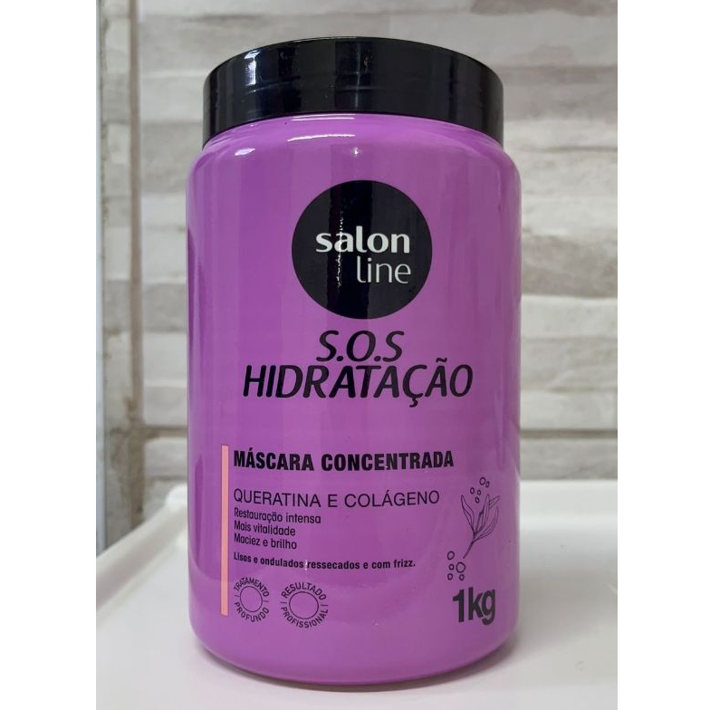 Máscara S.O.S Hidratação Queratina e Colágeno Salon Line 1kg em Oferta na Shopee