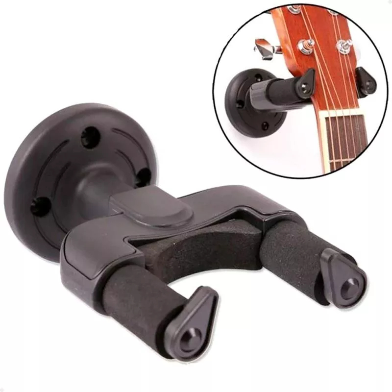 Imagem Suporte de Parede Lorben Fixo com Trava para Pendurar Instrumentos Violão Guitarra Baixo Violino Ukulele
