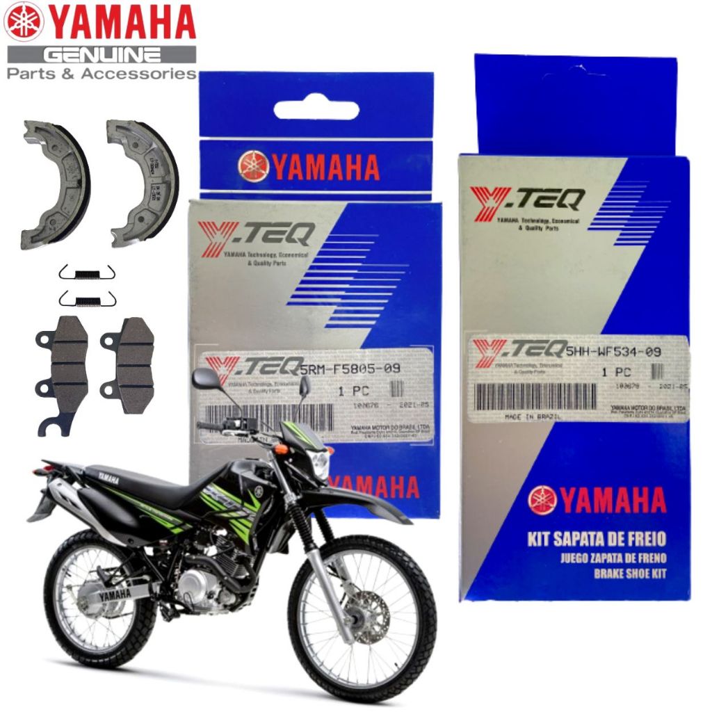 KIT PASTILHA FREIO PATIM LONA SAPATA Y-TEQ YAMAHA XTZ 125 2000 2001 2002 2003 2004 2005 2006 2007