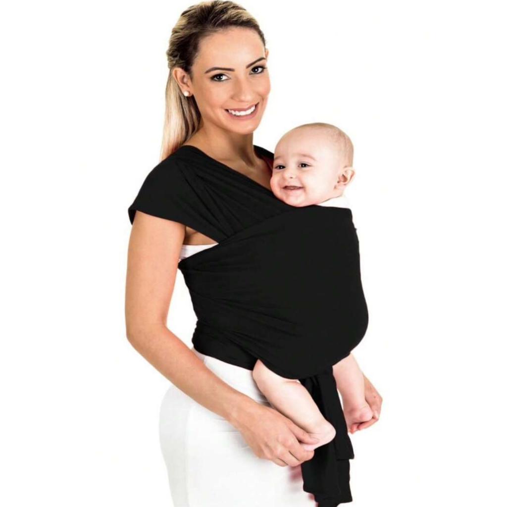 Baby Sling Mamãe Canguru Malha Cor PRETO  Wrap Sling Carregador de Bebê