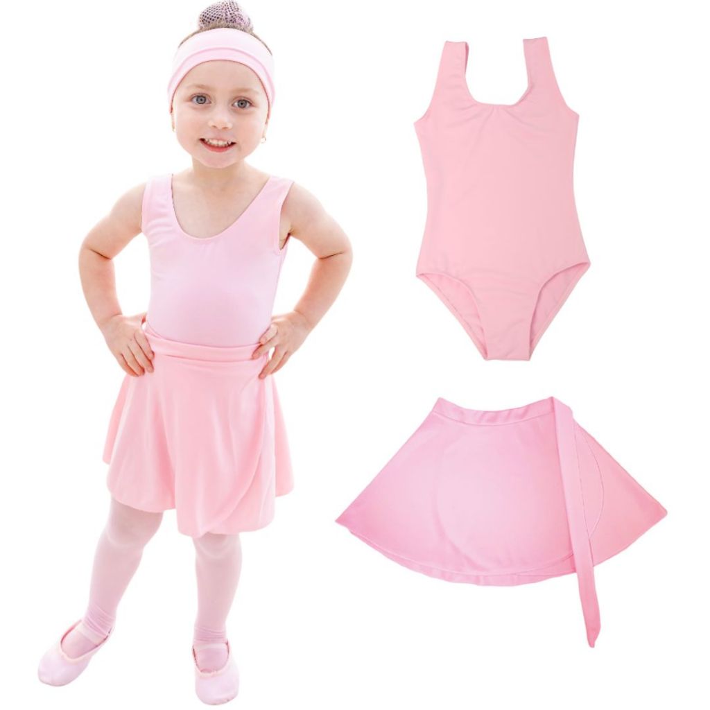 Collant Regata e Saia De Transpassar Kit 2 Itens Ballet Infantil em Oferta na Shopee