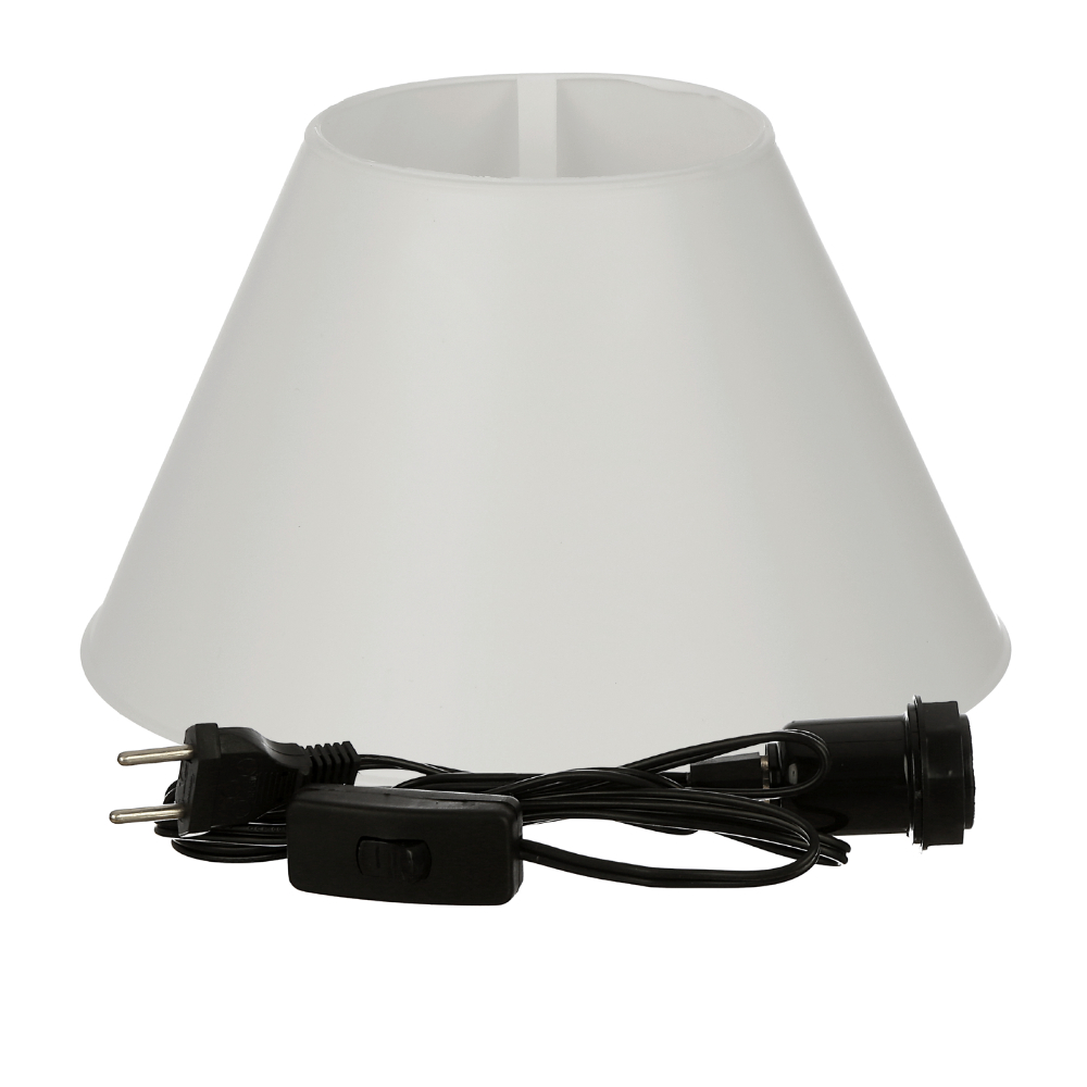 Kit Cupula Abajur Grande com Cordão Preto e Soquete E27 Bivolt Completo Varias Medidas