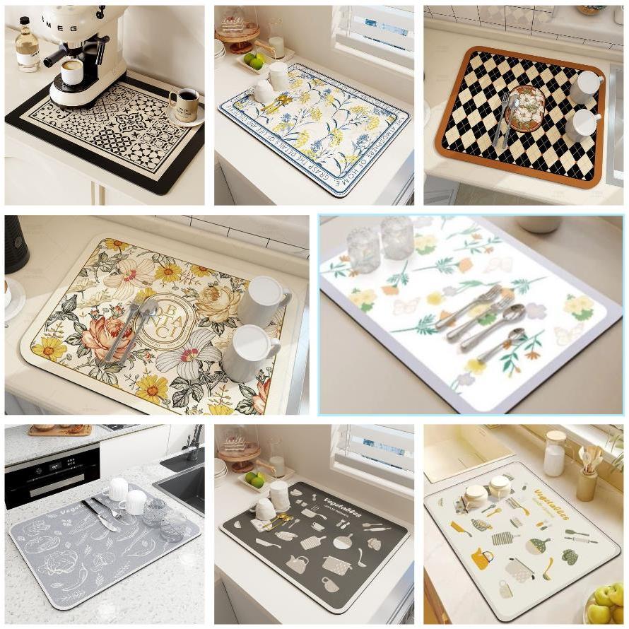 kit 1/2 Tapete escorredor de Louça em Microfibra Super absorvente Dobrável Aparador de Louça 40X30/60X40CM em Oferta na Shopee