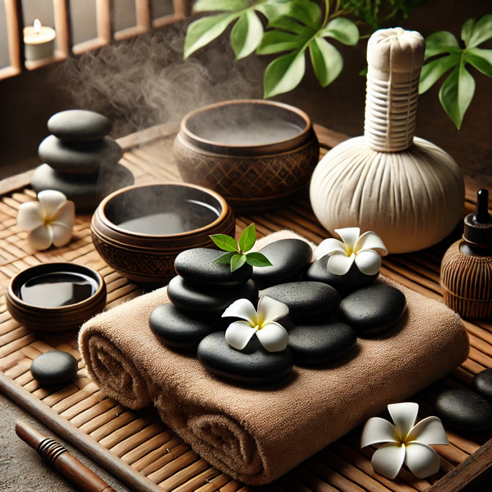 Kit Pedras quentes de Massagem 6 Unds para Alívio de Dores, Relaxamento Acessórios Massagem Completo