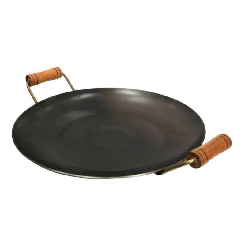 Disco/Chapa Arado Sem Tampa Grande 50cm Alça Madeira P/Porções Em Geral - Tacho/Fritadeira/Rustico