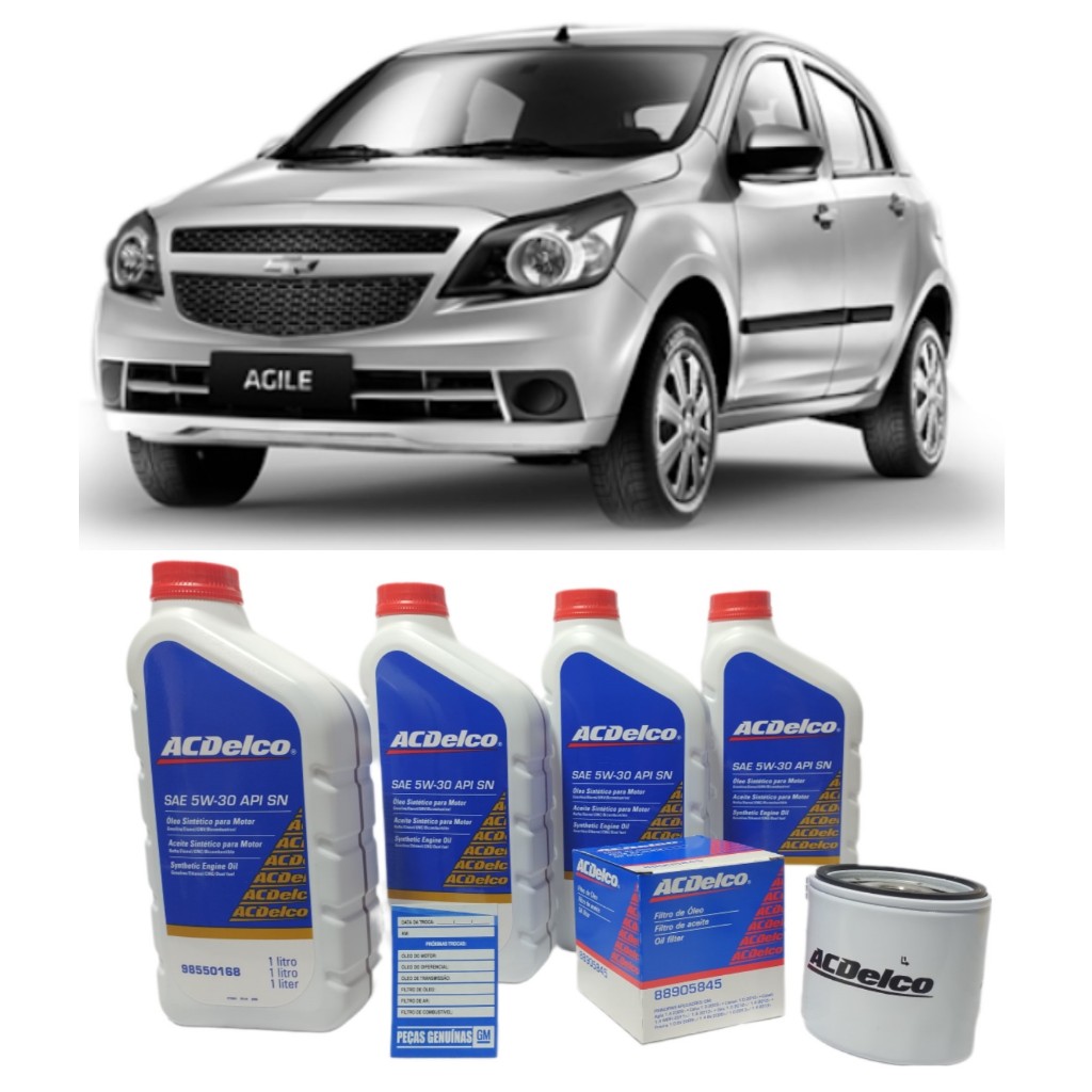 Kit Troca Óleo 5w30 SN Sintético Original GM+Filtro de Óleo Acdelco Agile 1.4 2009 À 2015 em Oferta na Shopee