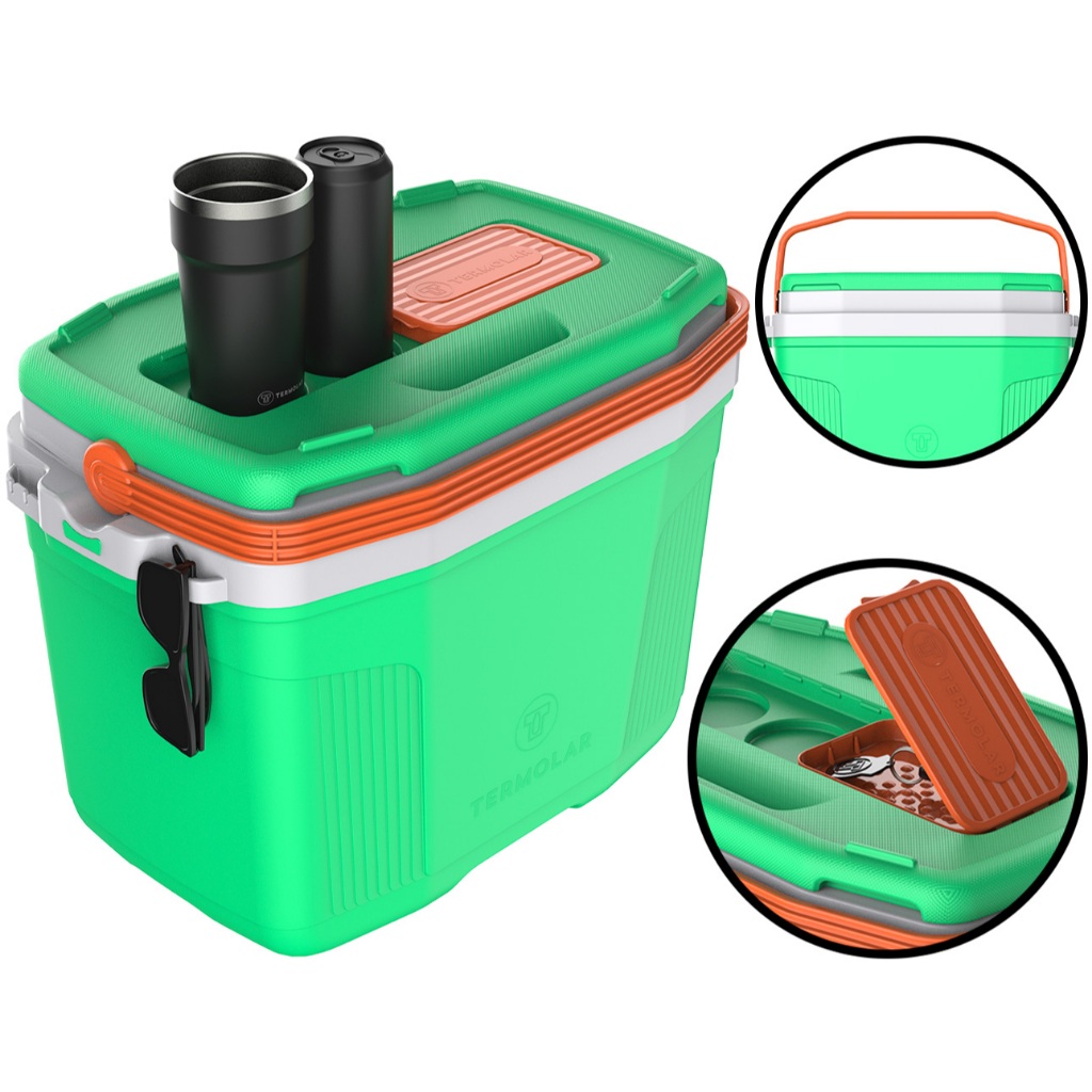 Caixa Térmica Suv 32 Litros Termolar Cooler Alça Trava Para Pesca Camping Praia Lazer Verde Agrantt em Oferta na Shopee