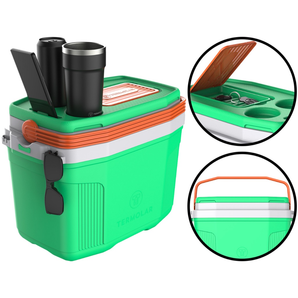 Caixa Térmica Suv 20 Litros Termolar Cooler Com Alça Trava Compartimentos Para Pesca Campi...