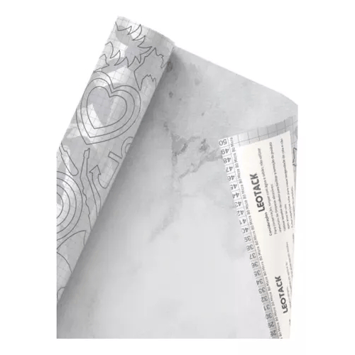 Plástico Adesivo 10 Metros Mármore Leotack Cor Cinza para Envelopamento e Decoração