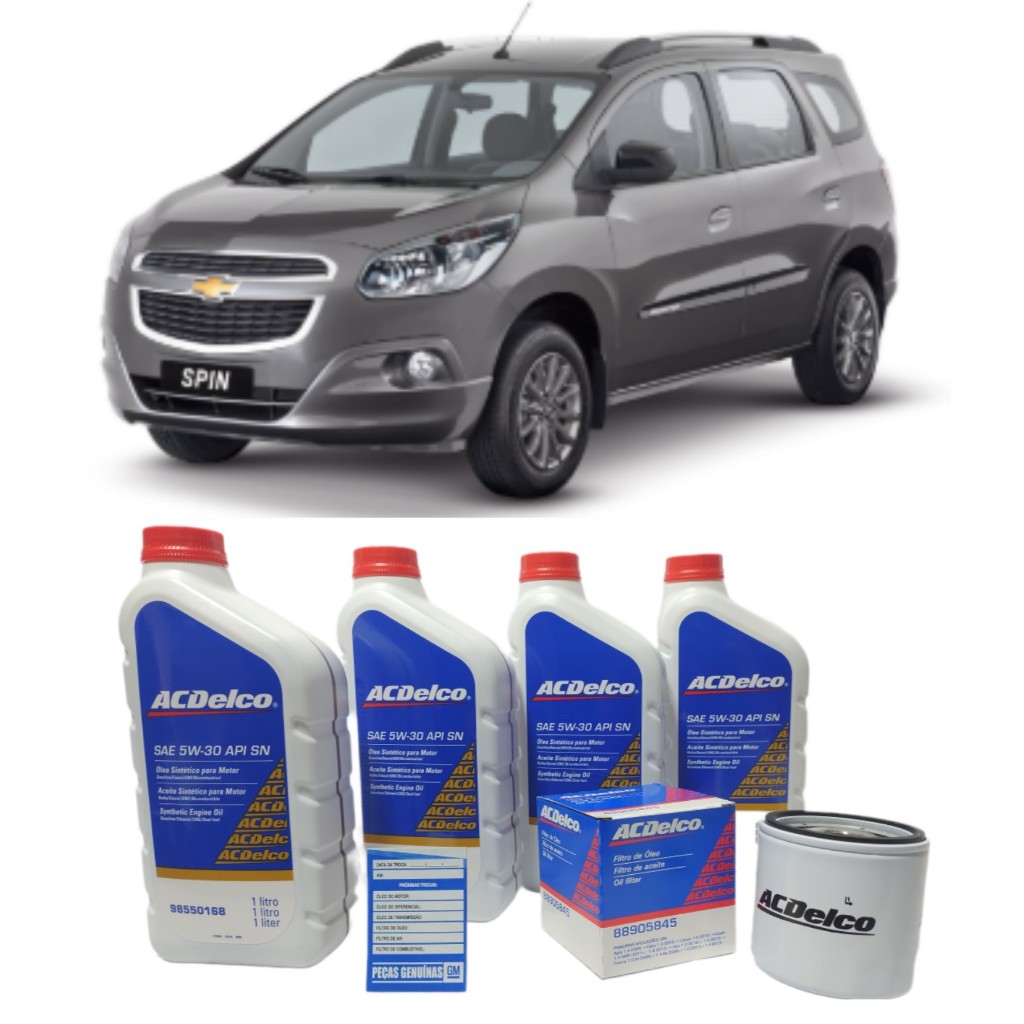Kit Troca Óleo 5w30 SN Sintético Original 98550168 GM+Filtro de Óleo Acdelco Spin 1.8 2012 À 2016 em Oferta na Shopee