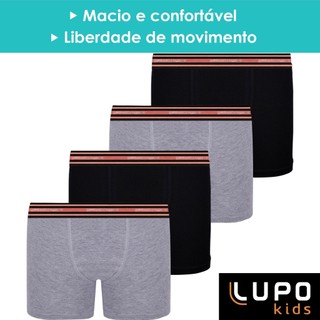 Kit 4 Cuecas Boxer Infantil Lupo Box Menino Algodão Original em Oferta na Shopee
