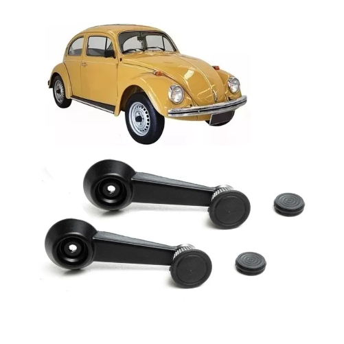 Par Manivela Reguladora do Vidro - Metal - Preto - Dir./Esq. - Vw Fusca 84 a 89 - Agrale - 20634