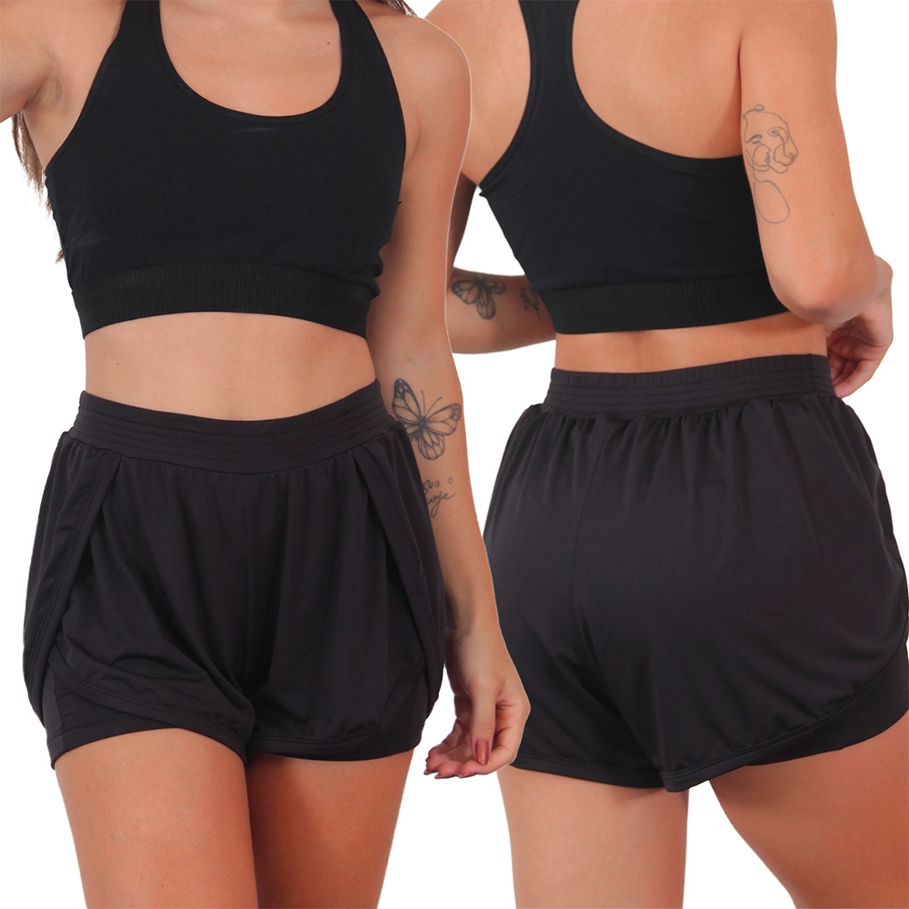 Shortinho Corrida com Bolso Microfibra Fluit em Oferta na Shopee