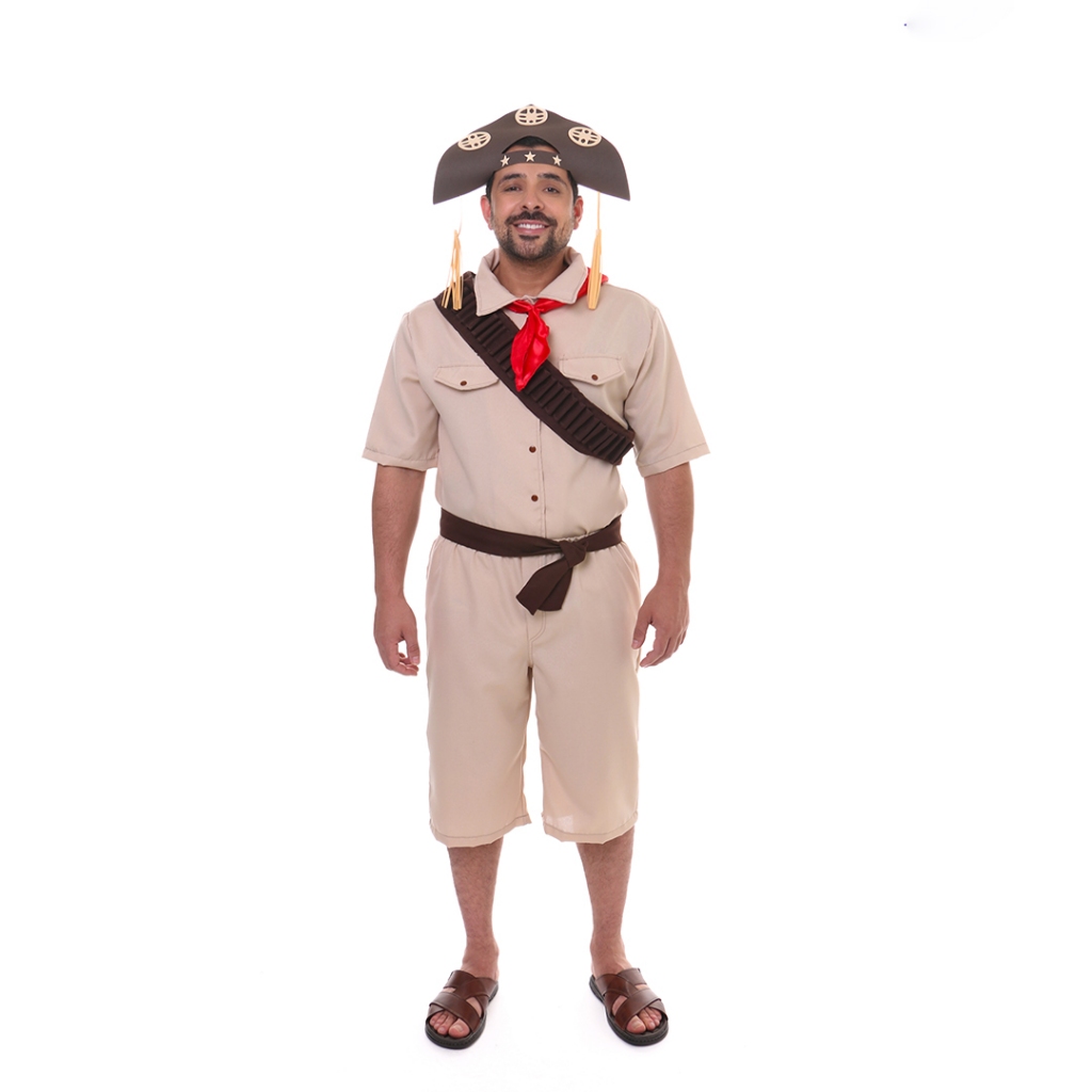 Fantasia Cangaceiro Adulto Masculino + Brinde Chapéu