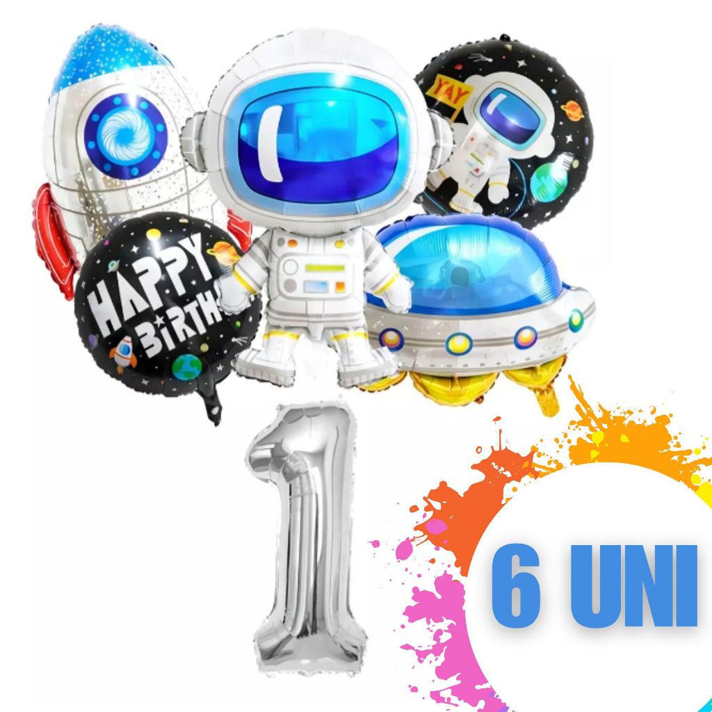 Kit Balões Metalizados Universo Astronauta, Foguete, Nave, Happy Birthday, Numero - Aniversario Tematico Espacial em Oferta na Shopee