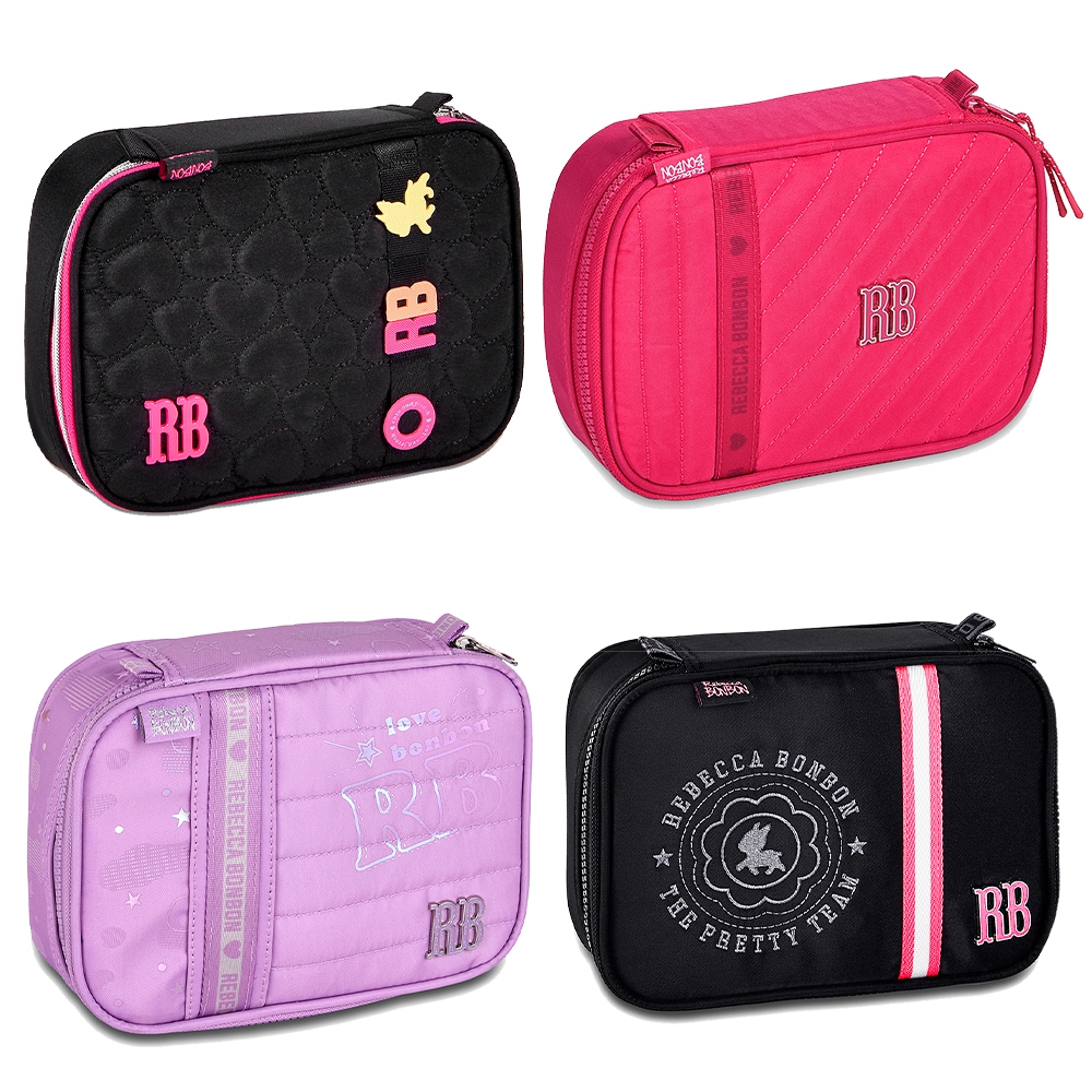 Estojo Universitário Escolar Box 36 Elásticos 100 Pens - Promoção Rebecca Bonbon Luluca Youtuber em Oferta na Shopee