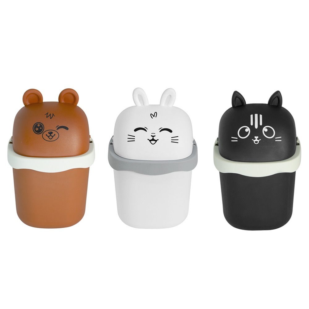 Mini Lixeira com Tampa 1,5 Litros Multiuso Lixeira de Mesa Infantil Bichinho Cozinha em Oferta na Shopee