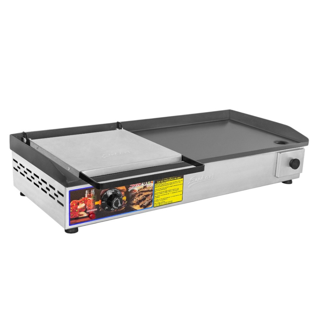 Chapa de Lanches Elétrica 30x70 cm Com Prensa