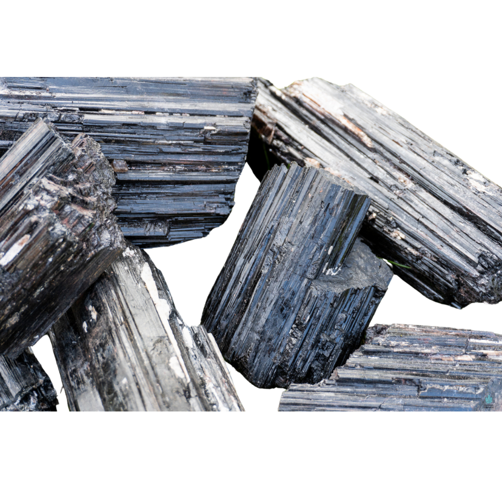 Kit Turmalina Negra Bruta Cristais Naturais Pedras Roladas Energia Proteção