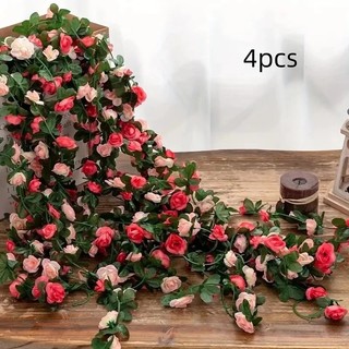 Corrente de Rosas e Folhagem para Decoração na parede - TF802454
