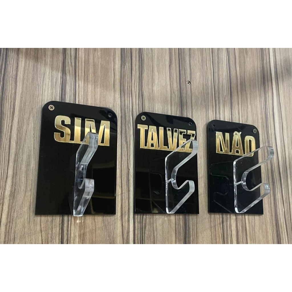 Kit de Gancho para Provador - Sim, Não e Talvez - Display Pendurador Trio