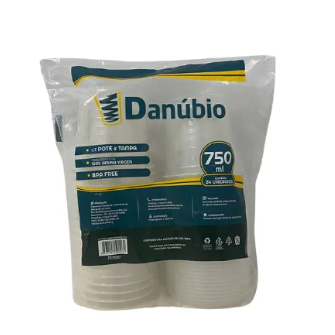 Pote Redondo Descartável 1000ml - C/192 Unid - DANÚBIO. em Oferta na Shopee