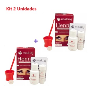 Kit 2 Henna De Sombrancelha 1,5g Henna + 10ml Fixador Makiaj em Oferta na Shopee