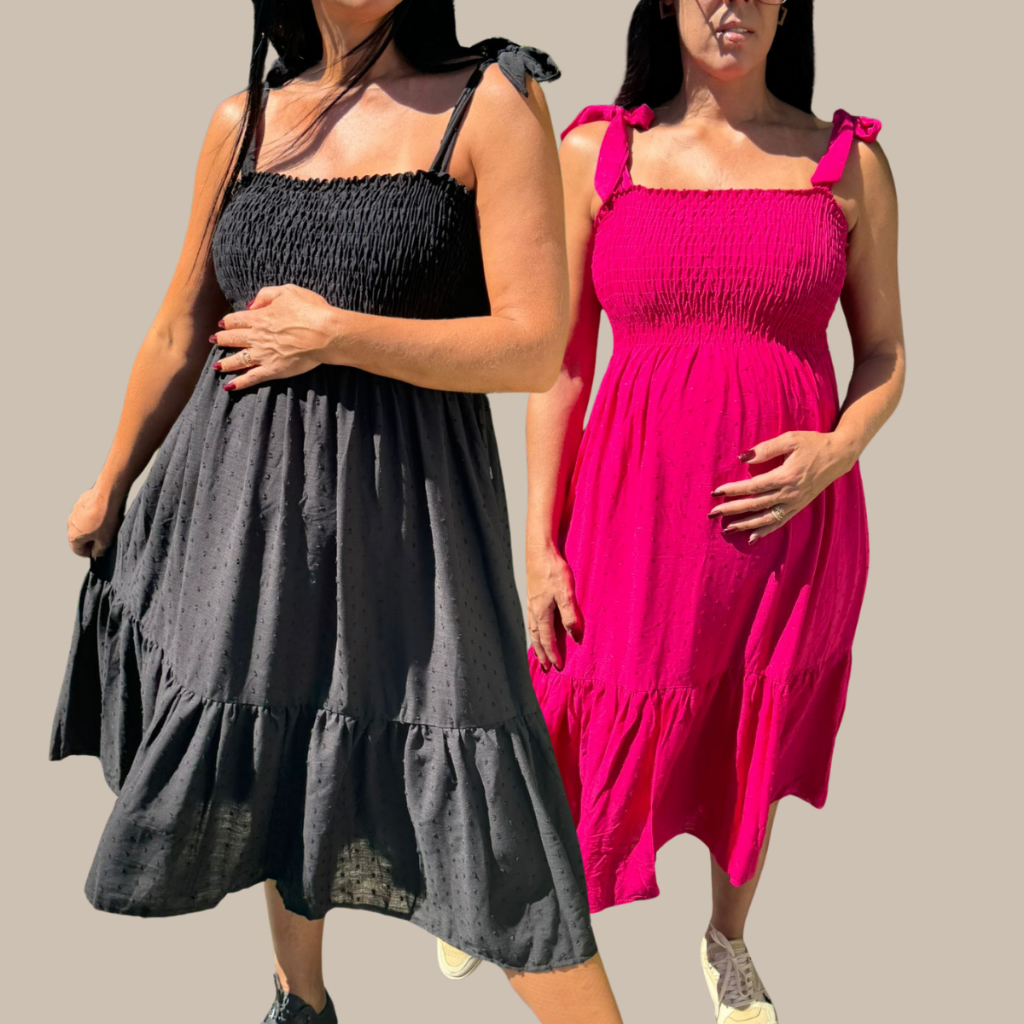 Kit 2 Vestido Curto Midi Soltinho Gestante Grávida Plus Size GG G1 G2