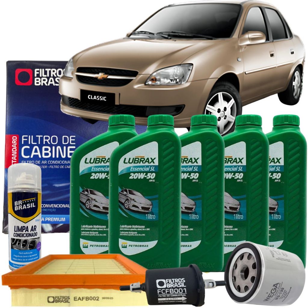 Kit Troca de Óleo 20W50 e Filtros - GM Corsa Classic - Lubrax em Oferta na Shopee