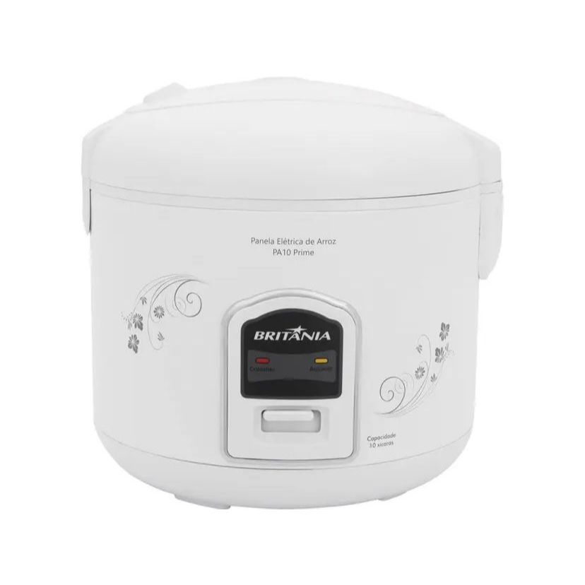 Panela de Arroz Elétrica Britânia 10 Xícaras PA10 Prime Branca 127V