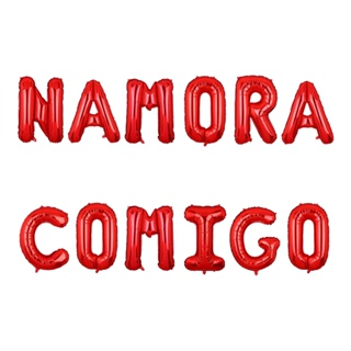 Balão Metalizado Frase Namora Comigo em Oferta na Shopee