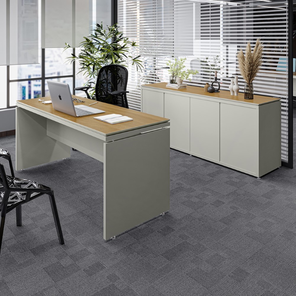 Conjunto de Escritório Office 2 Peças Mesa e Balcão Buffet Oslo - Home & Living