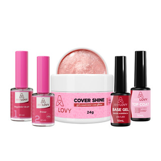 Kit Preparadores Anylovy Primer Regulador Gel Base Finalizador Top Coat + Gel 24g (Cor Á …