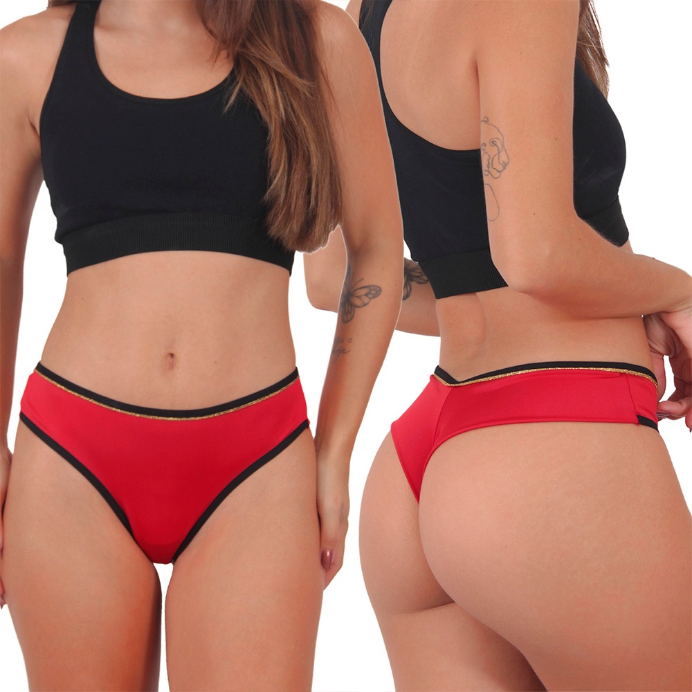 Detalhes do Kit 10 Tangas Fio Duplo LUREX Microfibra Lingerie
