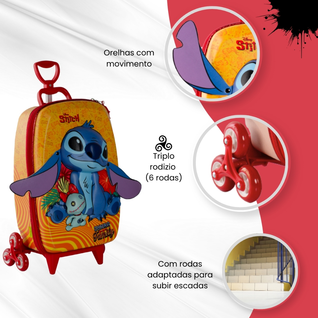 Mochila e Lancheira Infantil Stitch Tropical Kit Escolar Max Toy · foto 2