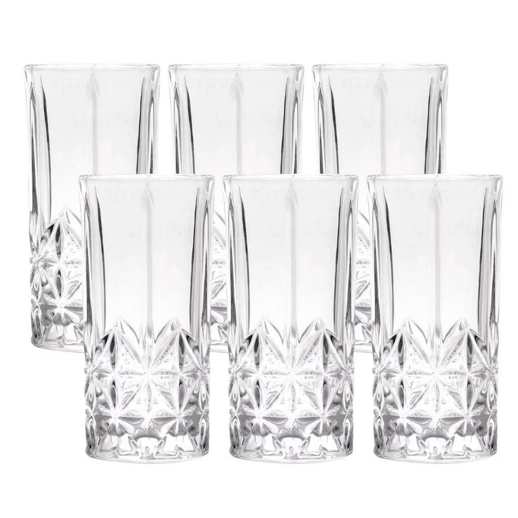 Jogo de Copo Casa Ambiente Vidro 6 Pçs 360ml Requinte Transparente em Oferta na Shopee