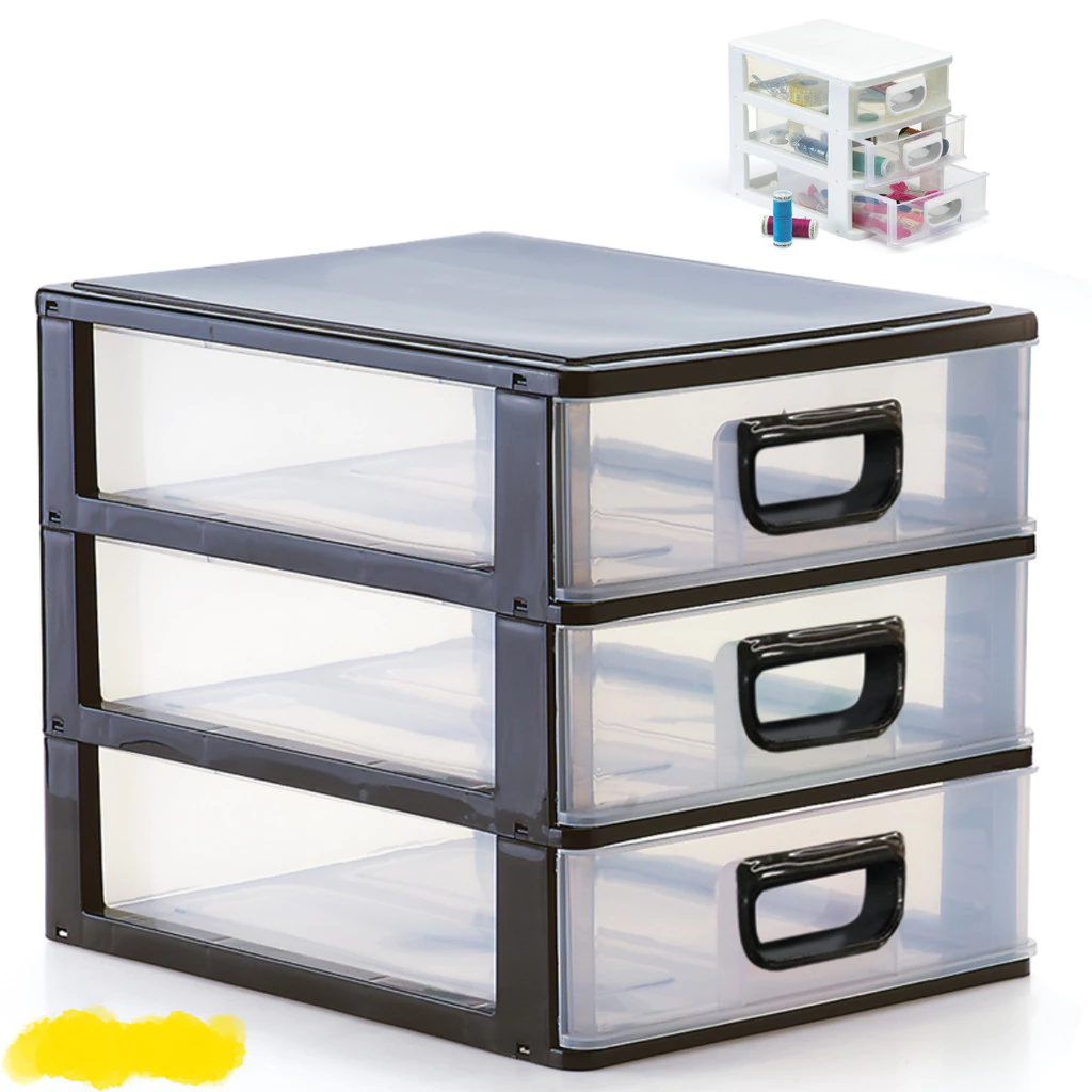 Organizador De Mesa Gaveteiro Micro Porta Tudo 3 Gavetas em Oferta na Shopee