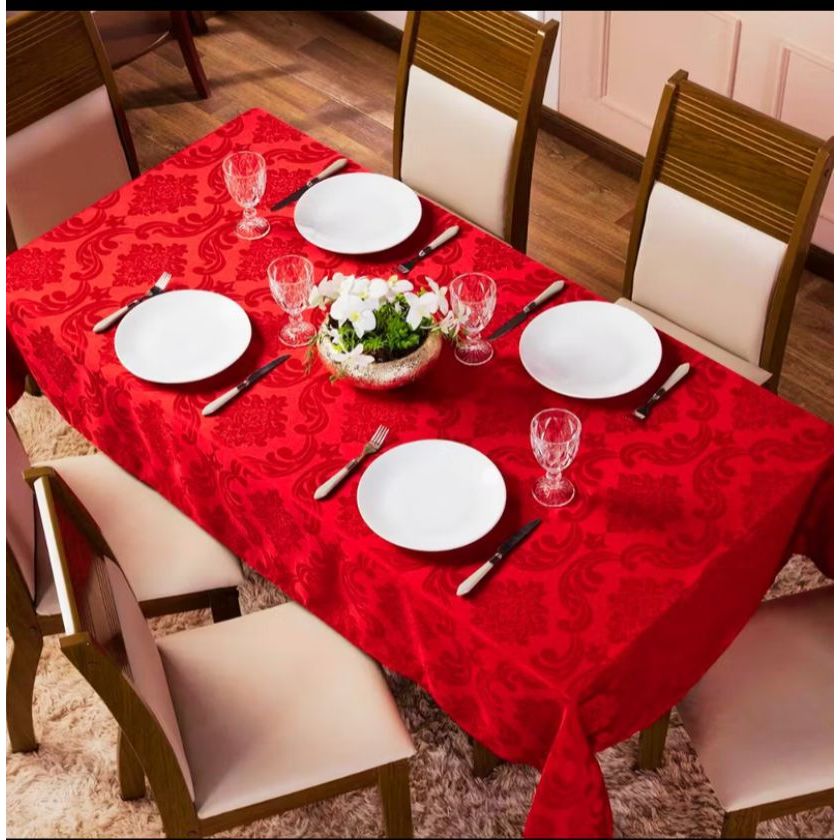 Toalha de Mesa 6 lugares JACQUARD Retangular 2,00x1,50m em Oferta na Shopee