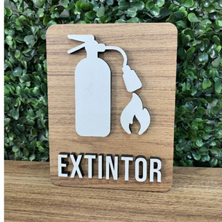 Placa de sinalização Extintor de Incêndios em mdf em Oferta na Shopee