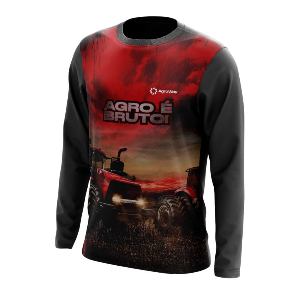 Camisa Camiseta Agro Proteção UV Térmica Blusa Trator BrutoManga Longa Roça