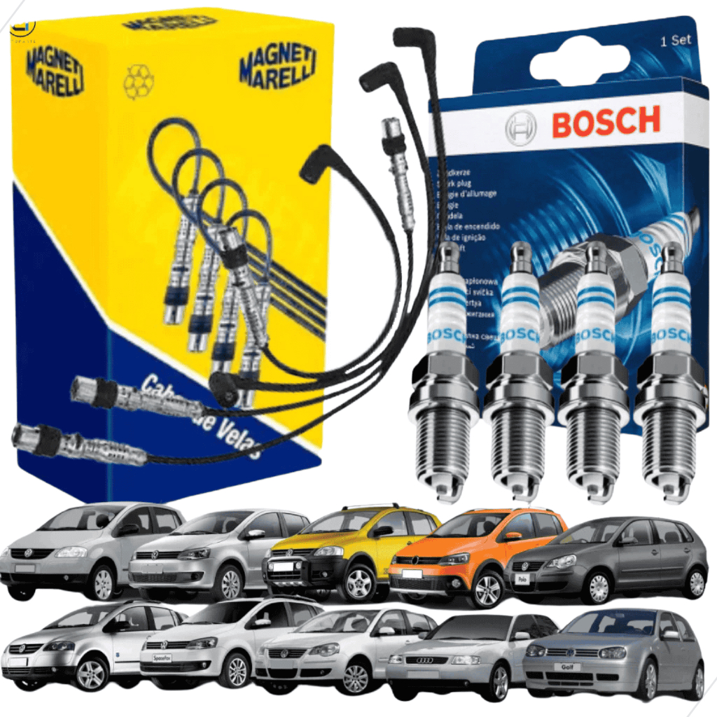 Kit Jogo Cabo E Vela De Ignição Original Fox Crossfox Gol G4 G5 Spacefox Polo Golf Saveiro