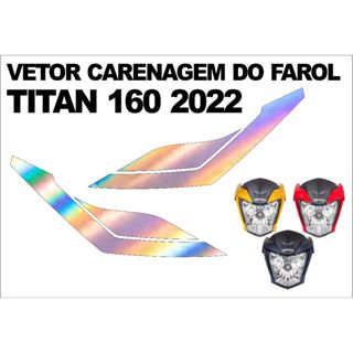 Adesivo carenagem farol titan 2024 holografico em Oferta na Shopee