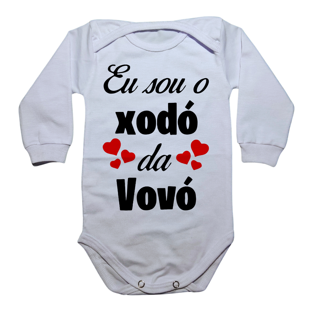 Body infantil Manga longa bebê criança Roupinha Frio Eu sou o Xodó da Vovó