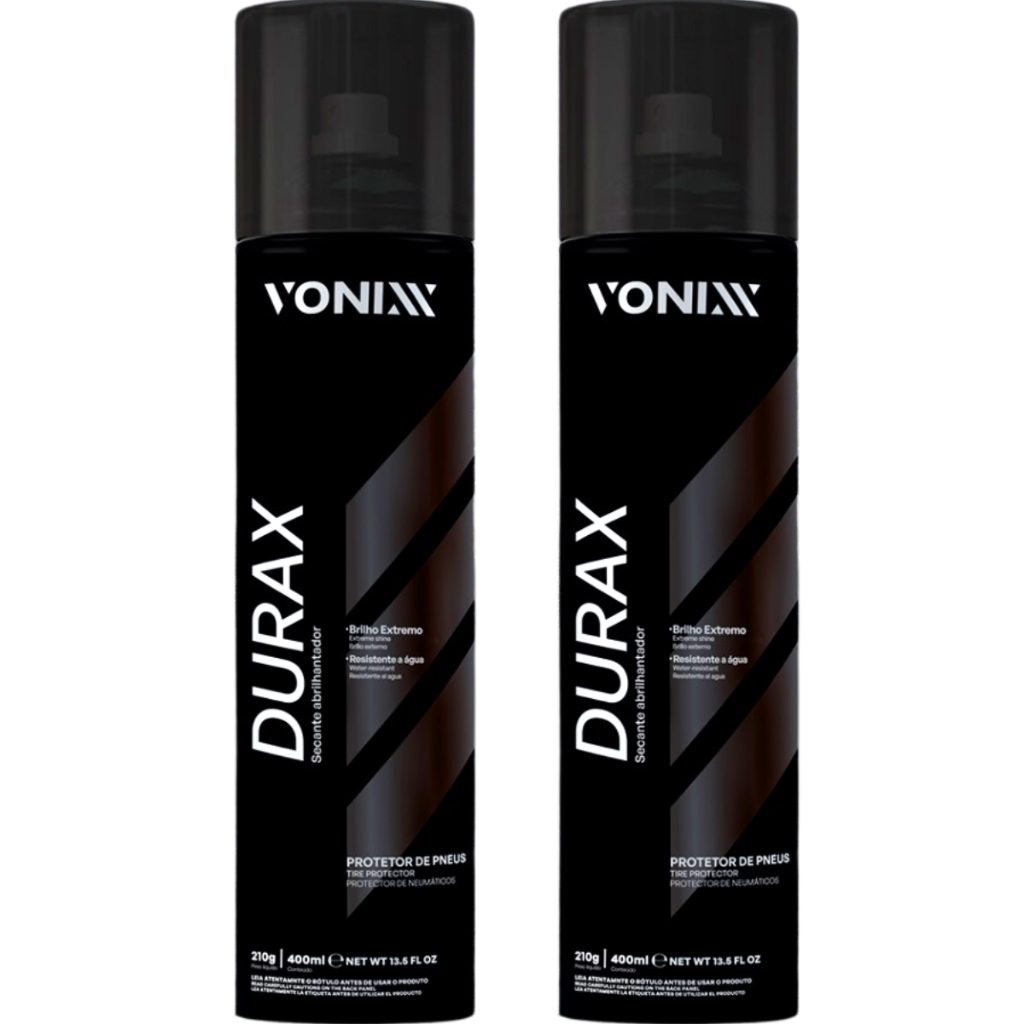 Kit 2 Durax Vonixx Pneu Pretinho Spray 400ml Brilho Molhado Selante - Spare Parts and Accessories for Vehicles