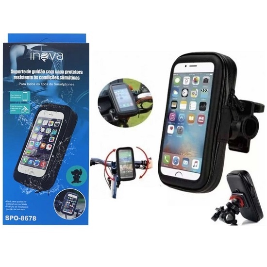 Suporte Guidão de Celular para Moto e Bicicleta Até 6.7" Inova