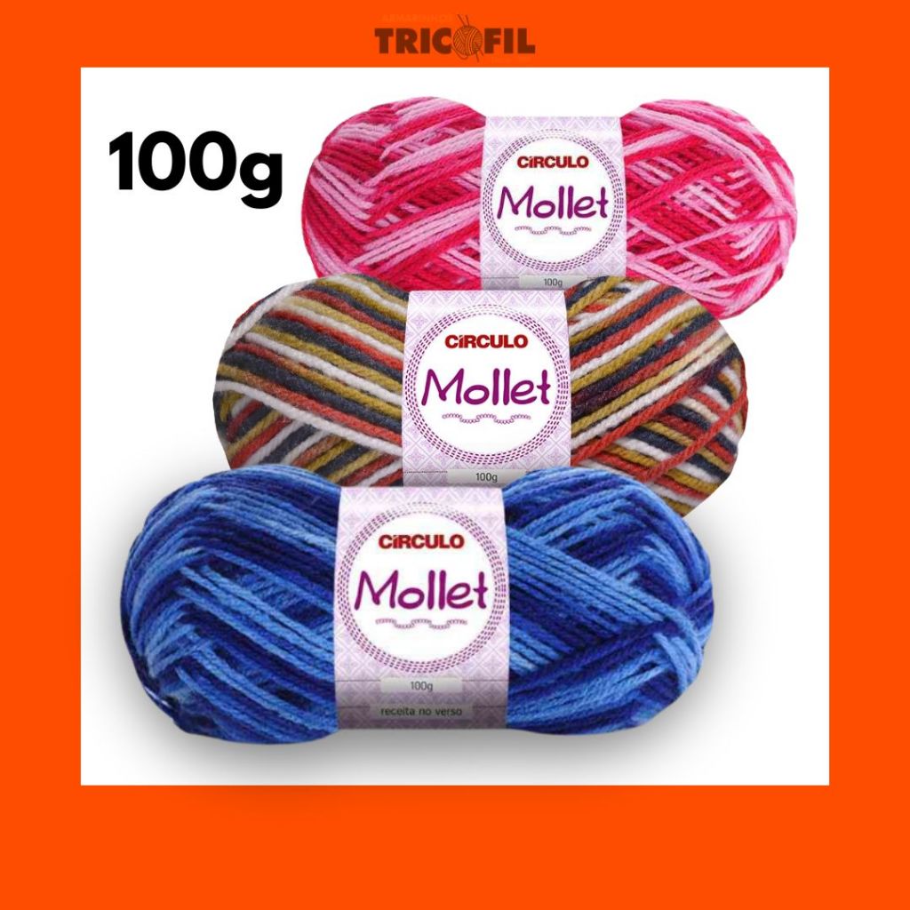 Lã Fio Mollet Mescla Círculo - 100g | Crochê Tricô