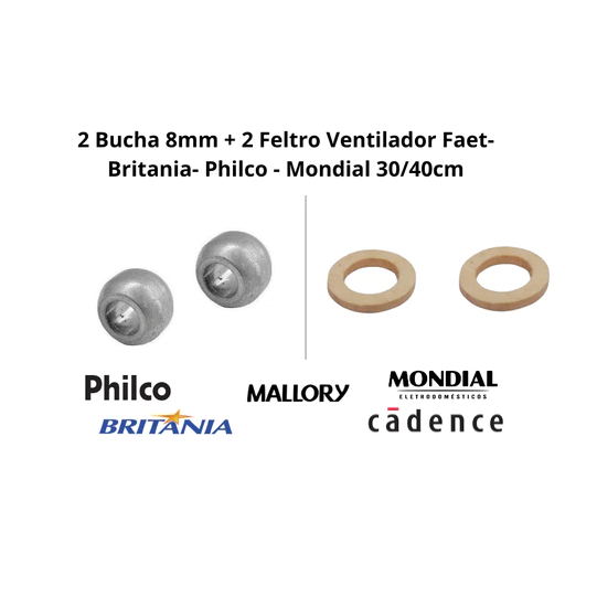 Bucha e Feltro P/ Ventilador Mondial, Britânia, Mallory, Faet e Cadence ou Arno kit c/ 2 em Oferta na Shopee